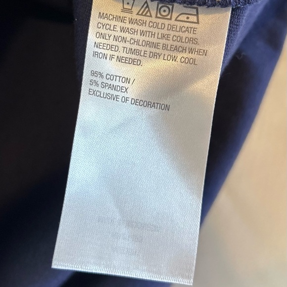 NWT QVC Sport Savvy Navy Blue Elbow Sleeve Pom Neckline Shirt / Large - Picture 6 of 7